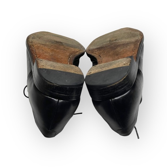 Luxe: Mezlan ♔ Square Toe Stitched Lace Up Dress Shoes ♔ Black Leather ♔ 11.5 ♔ - Picture 13 of 16